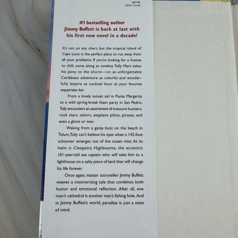 Jimmy Buffett A Salty Piece of Land Novel Hardcover Dust Jacket Adventure EUC - Picture 8 of 9